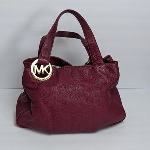 Michael Kors soft leather large wine colored handbag